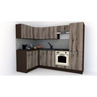 Bucatarie de Colt GENA NEW 1 ST. 140-250, Cu Corp de Cuptor, Wenge / Decor K366